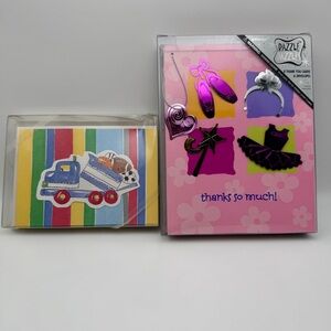 Vtg Thank You Card Lot Ballet Razzle Dazzle + Handmade Truck Cards w/ Envelopes